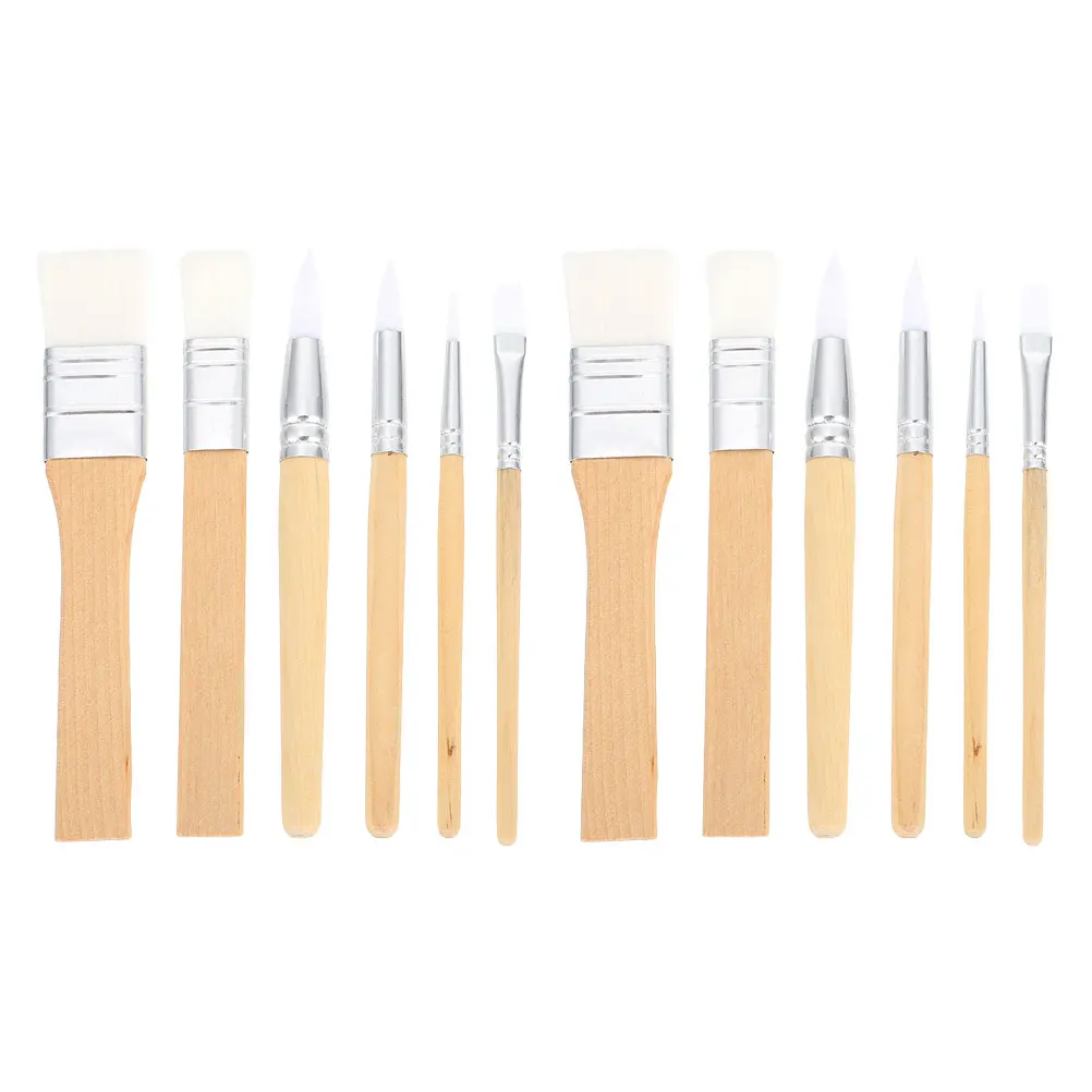 

2 set Nylon Paint Brushes Wooden Handle Watercolor Acrylic Supplies Artists Detail Brush Set Craft Gouache Painting Tools