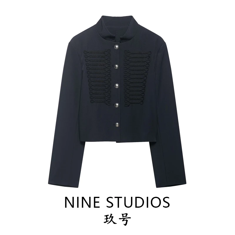 

Casual Loose Short Coat Women's Fashion Autumn Spring Season Polyester Fiber Long Sleeve Button Closure Versatile Knot Design