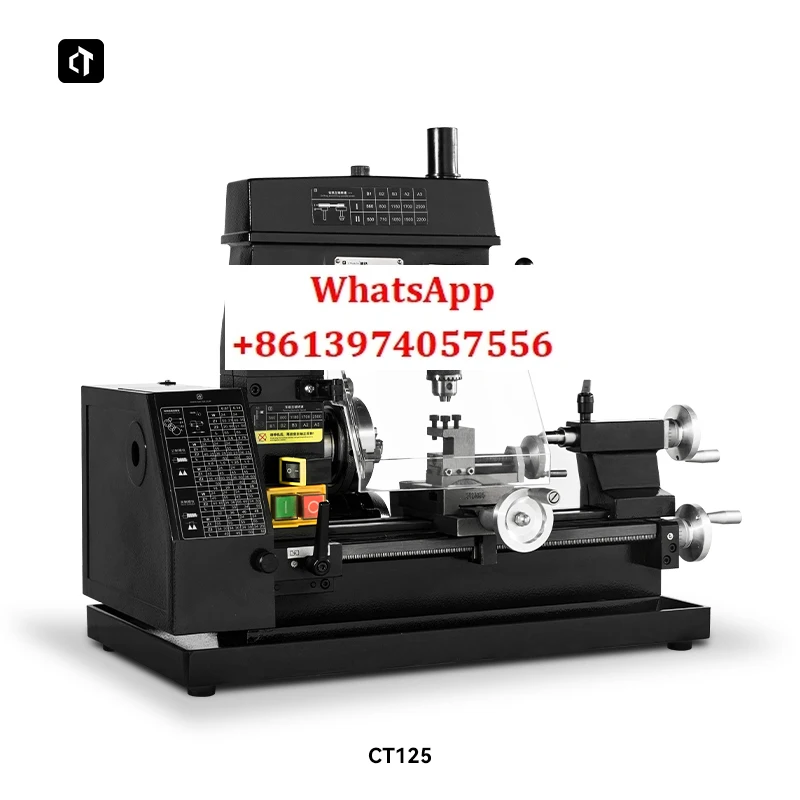 

CT125 220 В миниатюрный горизонтальный ручной токарный станок Многофункциональные металлообрабатывающие инструменты Фрезерные и обучающие часы Производство