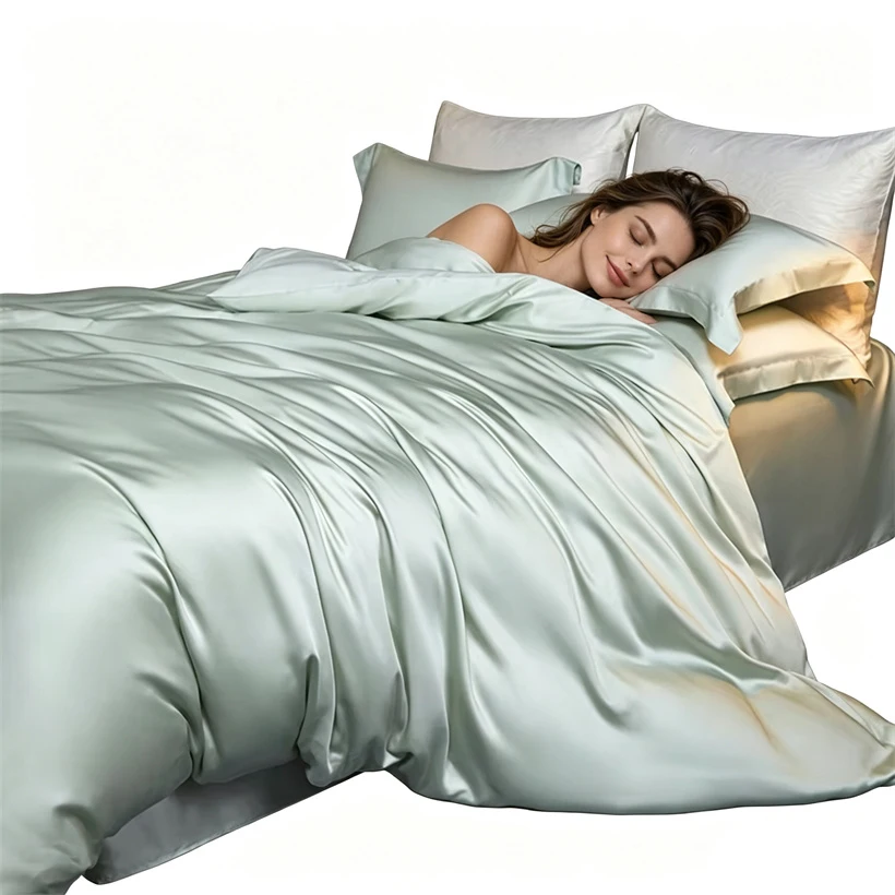 Natural 100% Silk Bedding Set Luxury Mulberry Silk Duvet Cover Set Single Double Bed Sheet Set Queen King Bed Linen Pillowcase