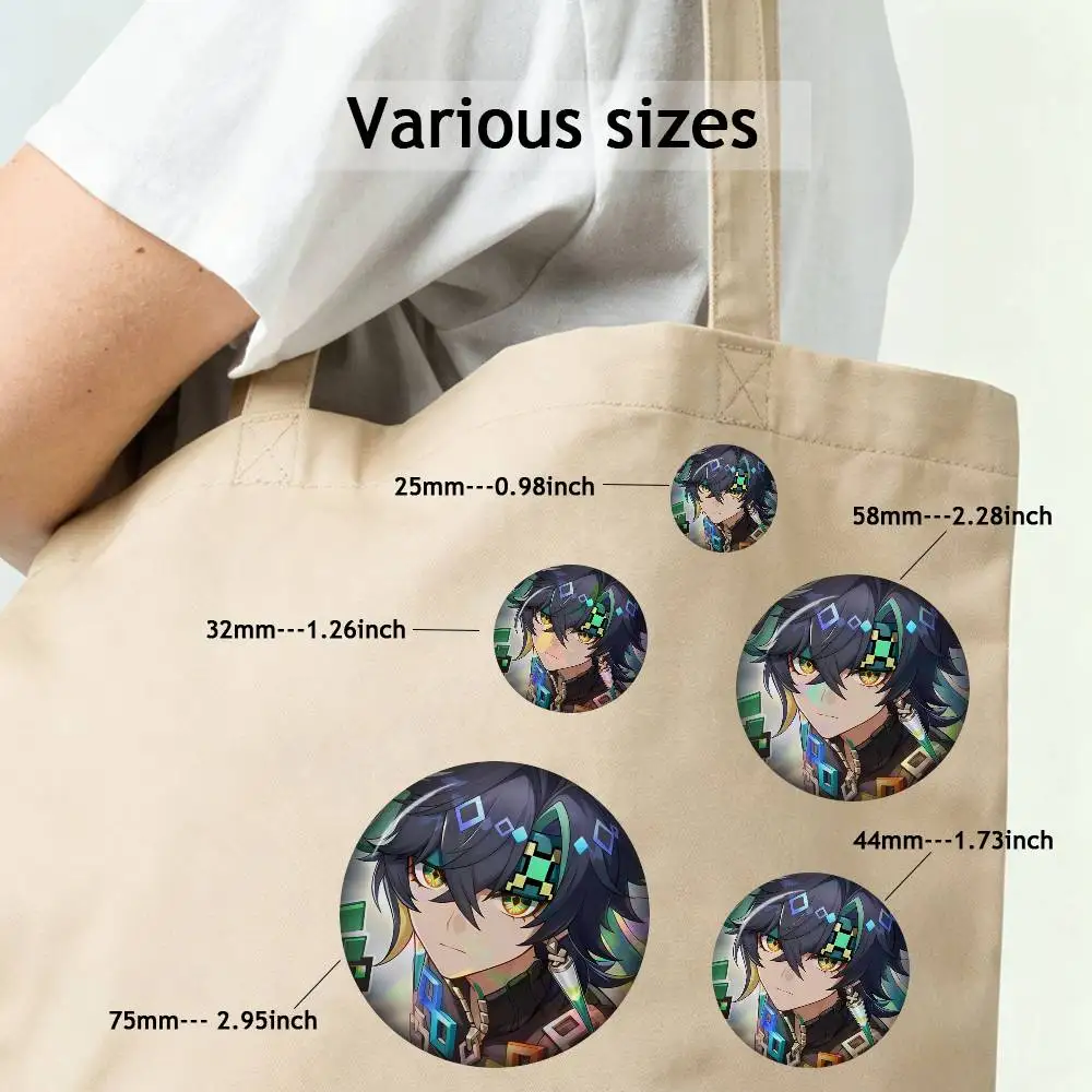 Anime Genshin Impact Anime Button Pin Minimalist Y2K Psychedelic Retro Brooch Bag Lapel Badge Jewelry Gifts