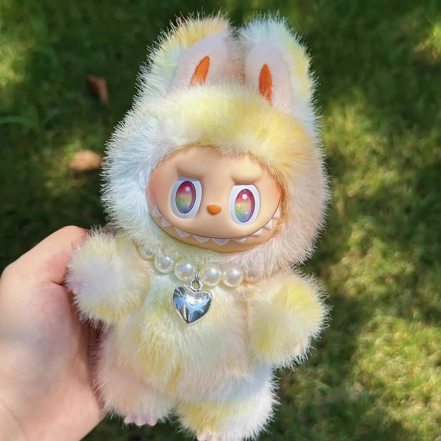 Labubu ropa de bebé labubu vinilo colgante muñeca ropa 17cmV1V2V3 ropa de piel de arco iris regalo de Navidad y halloween