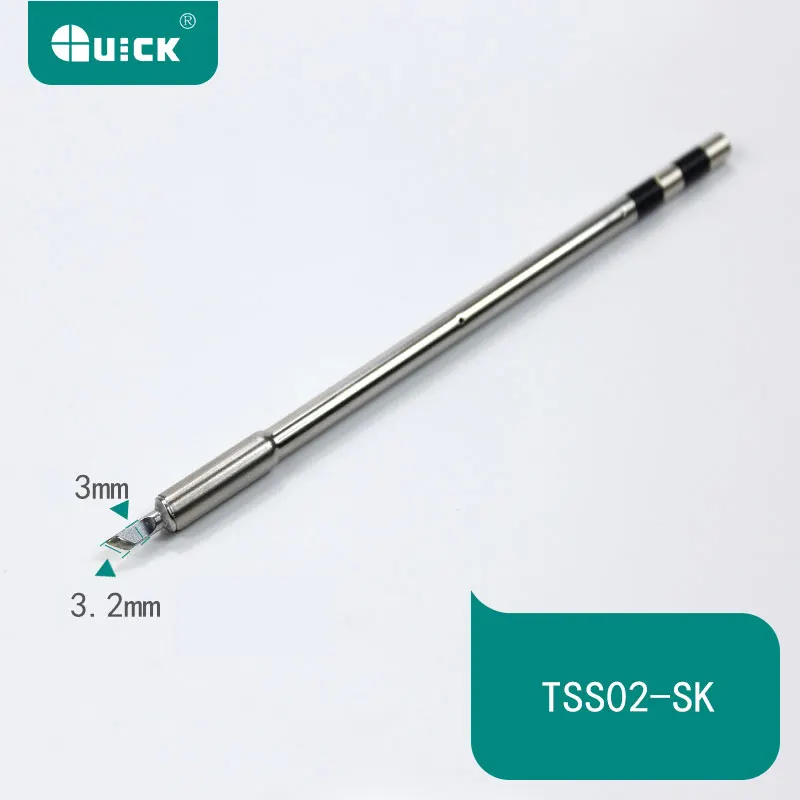 Original QUICK TS1200A Lead Free Solder Iron Tip Handle Welding Pen Tools TSS02 Electric Soldering Iron Head TSS02-3C-J-I-K-SK