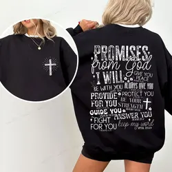 Promises From God Faith Letter Print Hoodie Sweater Fashion Hoodie Hip Hop Street Ladies Autumn Winter Clothing Hoodie for Women