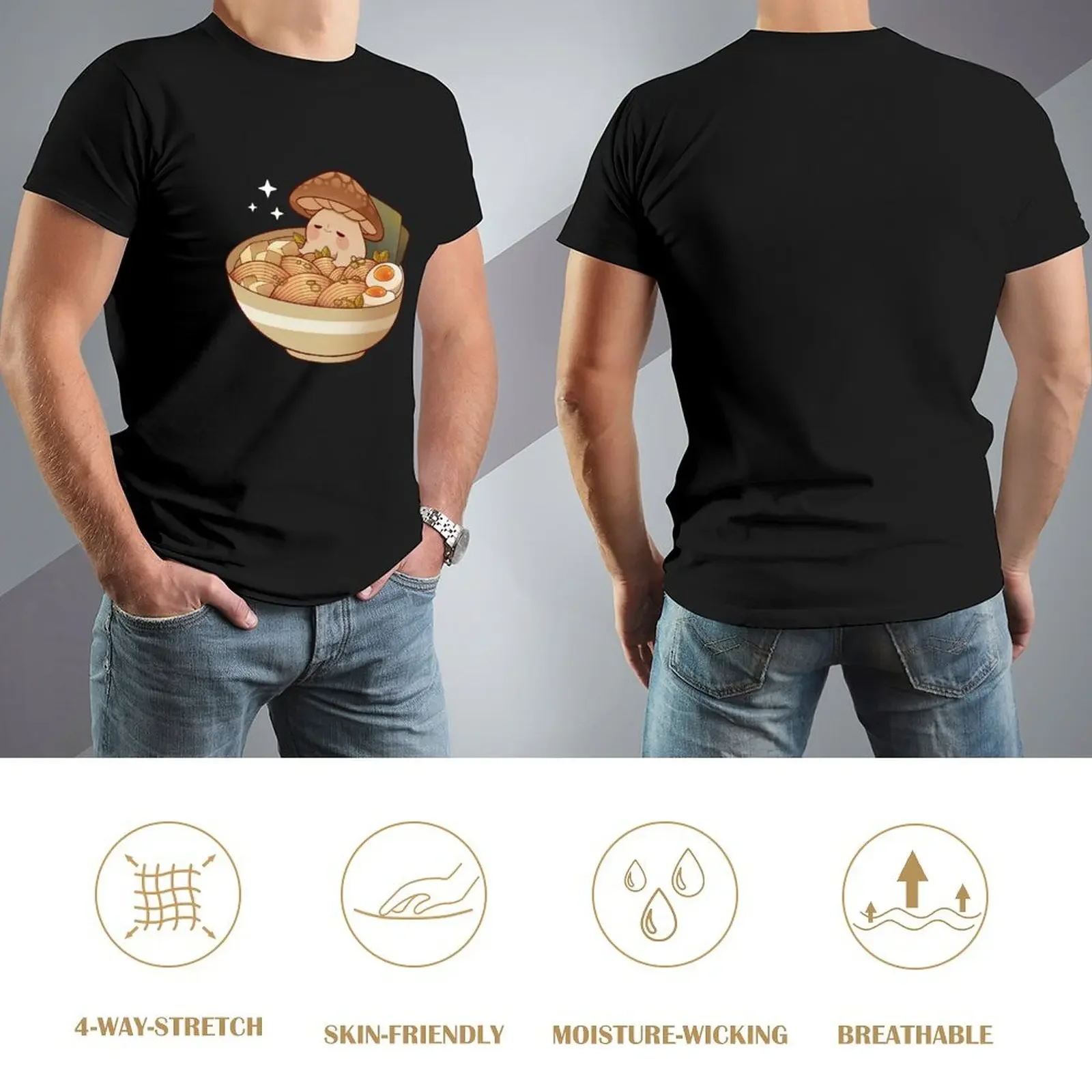 Miso noedelsoep met shiitake paddestoel T-shirt man kleding Louboutins grappige t-shirts voor mannen