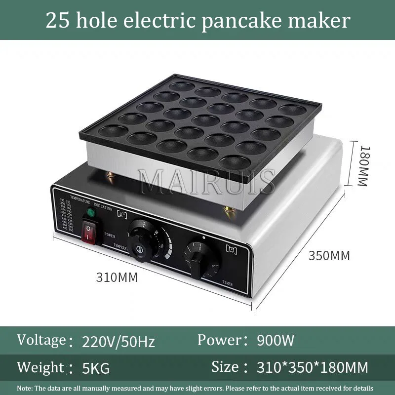 صانع الفطائر الهولندية الصغيرة 25 قطعة صانع فطيرة صغيرة تجارية غير لاصقة صانع دوراياكي فطيرة هولندية كهربائية