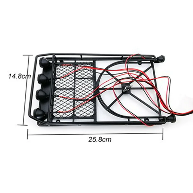 Portaequipajes para coche de escalada de simulación 1/10, portaequipajes Wrangler, portaequipajes Cherokee SCX10 90046 D90