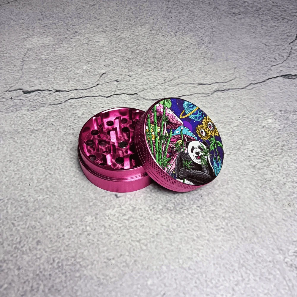 2inch 50mm Panda Cartoon Metal Herb Grinder Tobacco Vanilla Bud Grinder Mill Mortar 4-Layers Grass Cigar Smoking Cigarette Tool