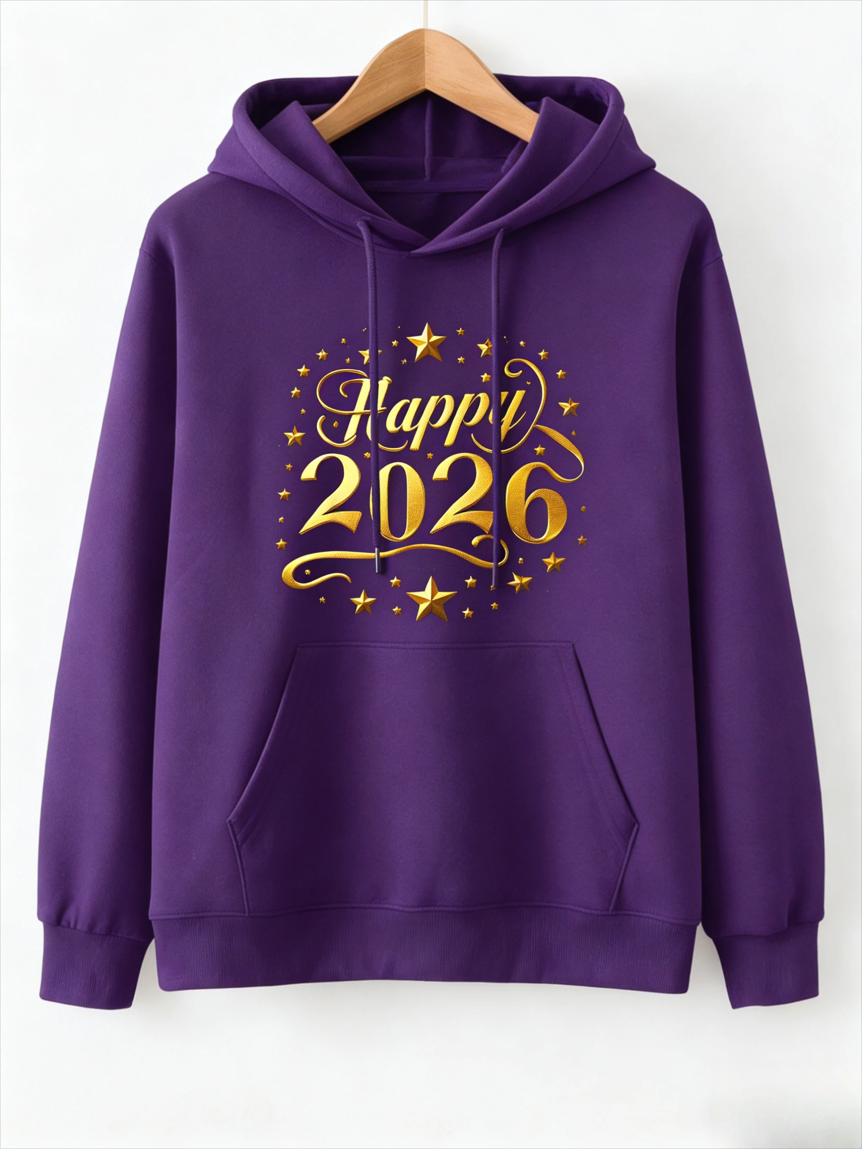 

С Новым годом 2026 Golden Party Eve Family Xmas, модная толстовка с капюшоном из дышащей ткани, отличные подарки для мужчин и женщин