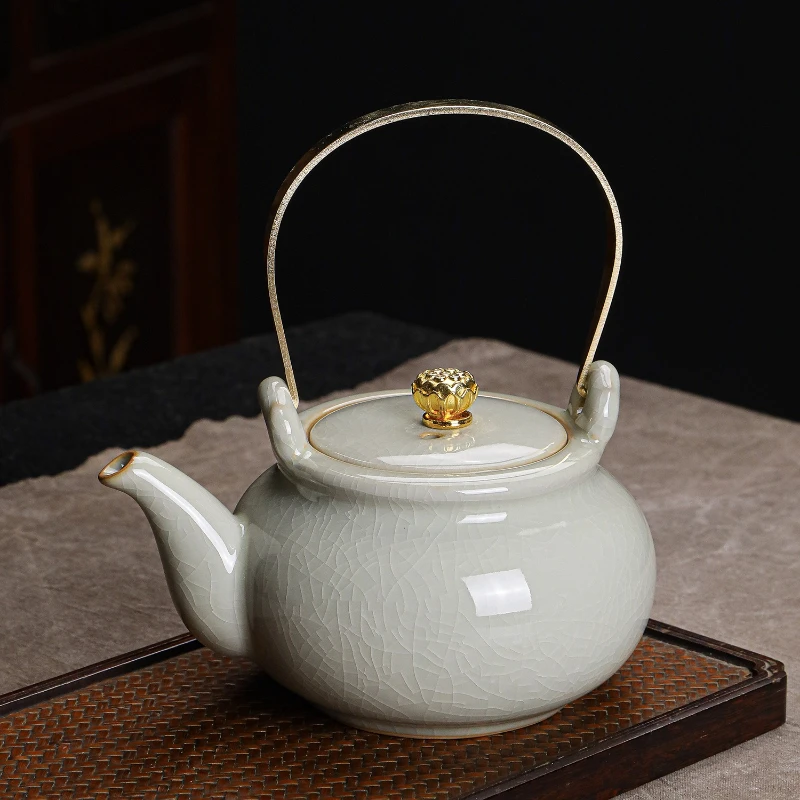 

LH ceramic small teapot Kung Fu tea set bubble pot single pot household light luxury good-looking