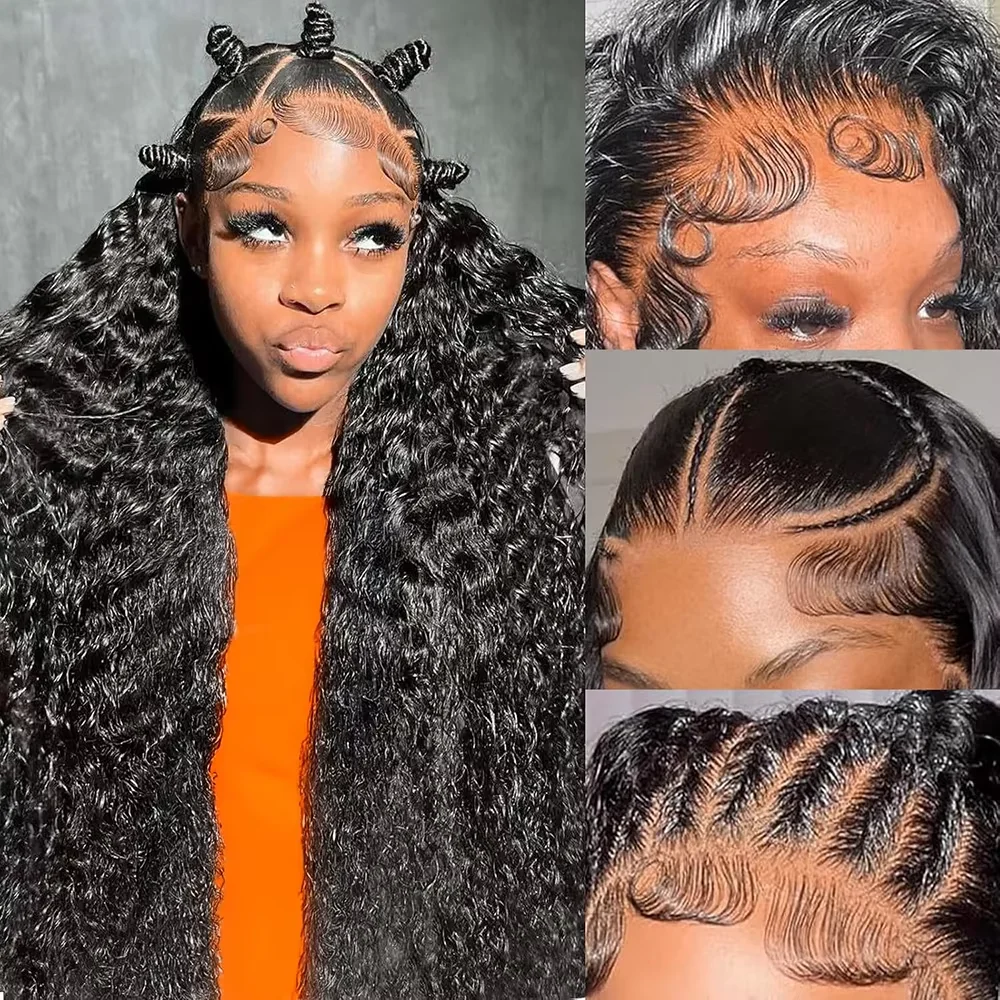 

13x6 Deep Wave Frontal Wig 46 Inches HD Lace Front Human Hair Wig 13x4 Brazilian Deep Curly Glueless Wig Pre Plucked For Woman