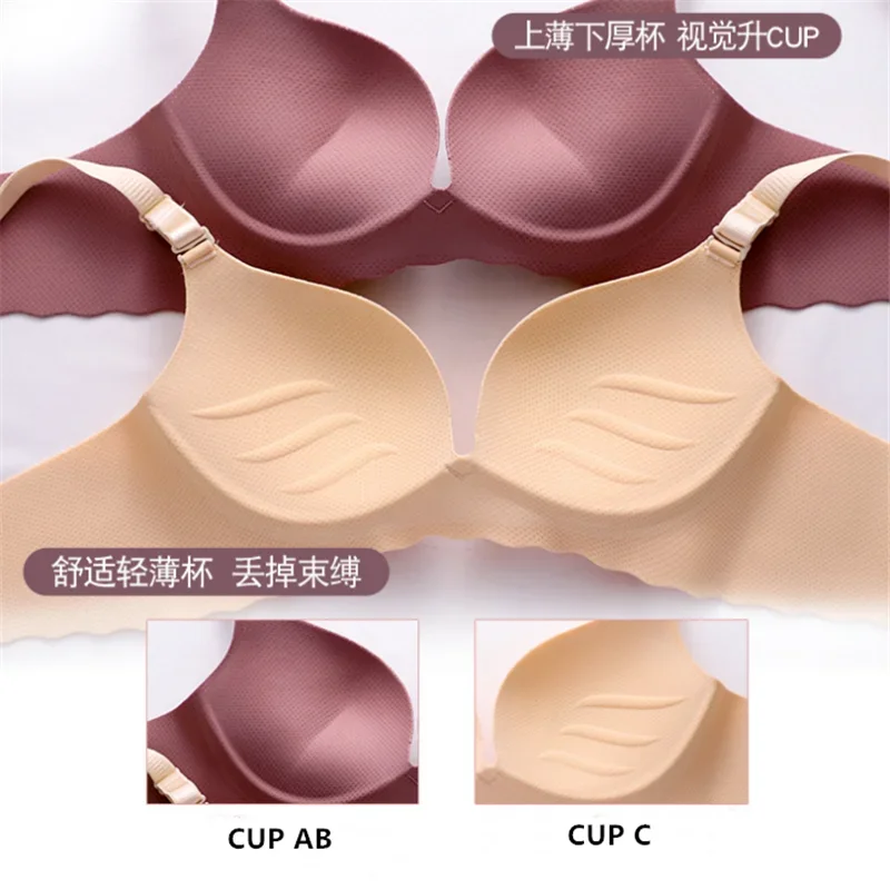 Sexy One-Piece Bra Women Wireless Breathable Underwear Gather Push Up Simple Lingerie Seamless Bralette Candy Color нижнее белье