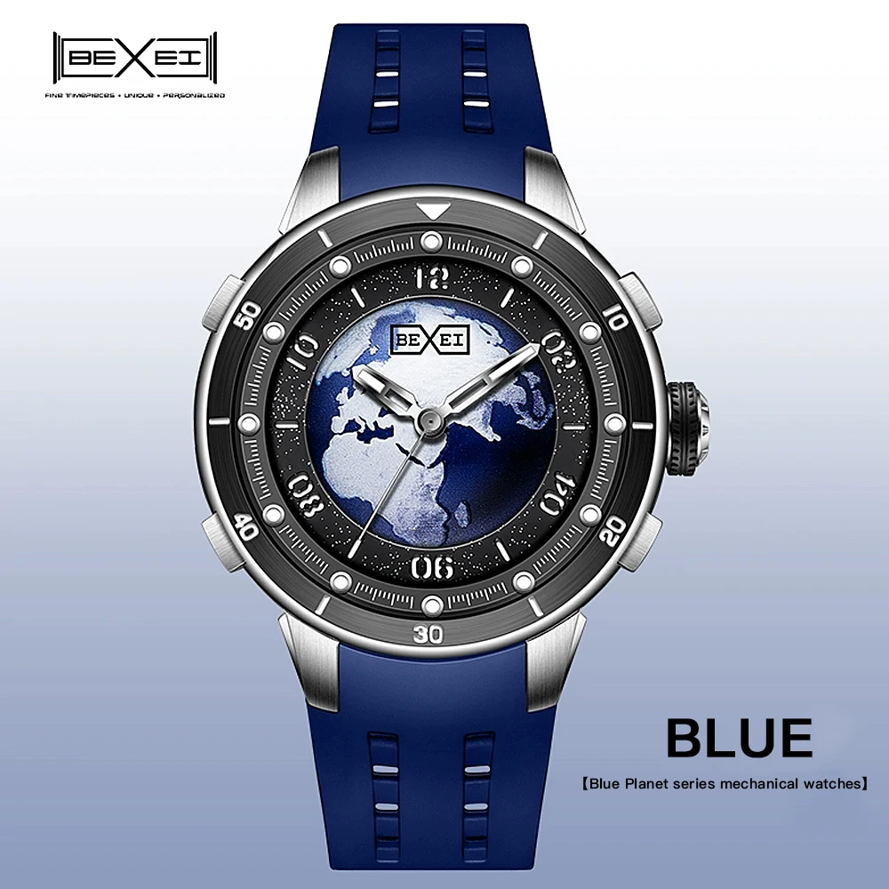 

BEXEI/Pisai Blue Planet Series Fashion Automatic Men's Mechanical Watch
