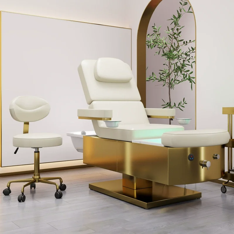 

Electric Lifting Adjustable Shampoo Bed with Pedicure Water Circulation, Foot Bath, Water Heater For Hair, Salon, Spa Therapy