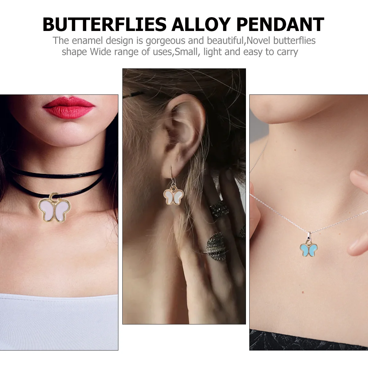 

90Pcs Butterflies Enamel Pendant Alloy DIY Charms for Jewelry Making Necklace Bracelet Accessories Alloy Charm
