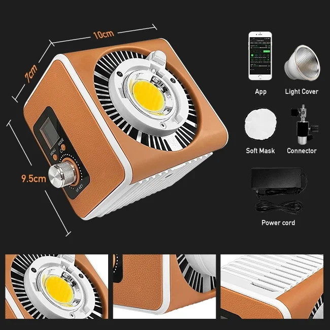 YIDOBLO ZE-150BI COB الفيديو الضوئي 150 واط المحمولة التصوير ملء الضوء 2700 كيلو-7500 كيلو عكس الضوء 10 المشهد تأثيرات الإضاءة APP التحكم