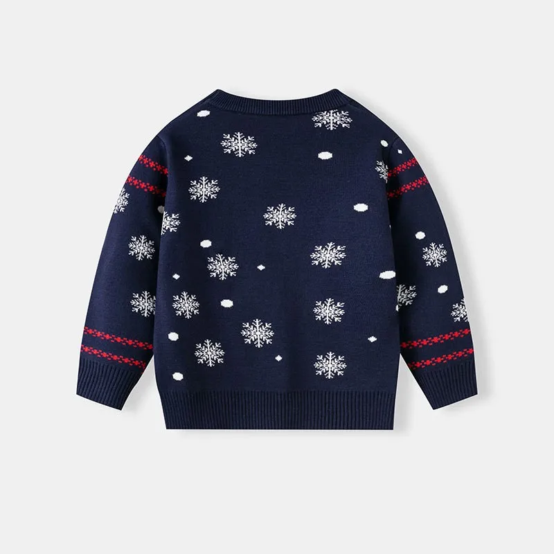 الكرتون سانتا كلوز الاطفال تريكو سترة الشتاء البلوز الأطفال طفل الفتيات الفتيان سترة ملابس للحفلات السنة الجديدة هدية الكريسماس