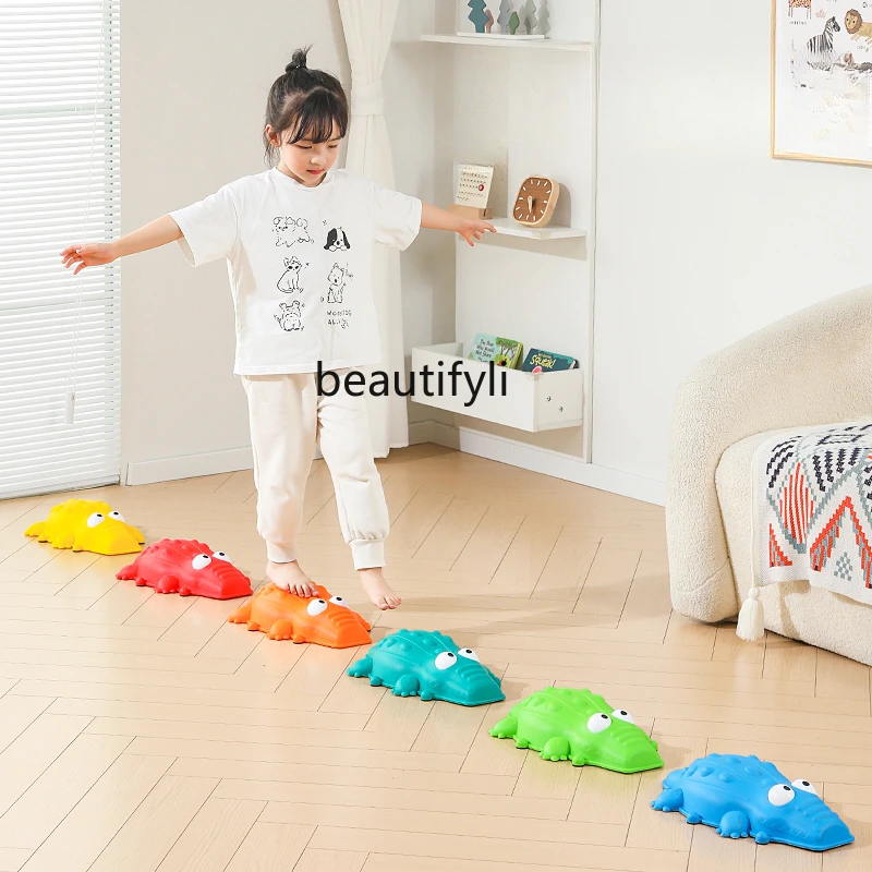 Children's sensory integration training equipment Home kindergarten teaching aids Balance beam stepping stone toys