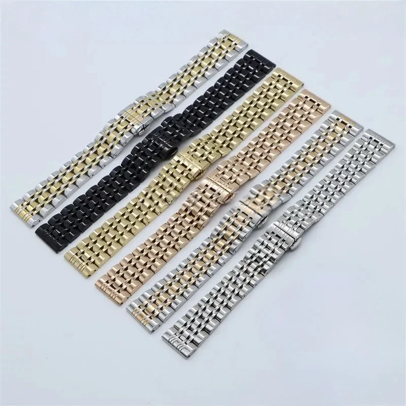 Твердый ремешок для часов из нержавеющей стали, твердый браслет с двойной застежкой-бабочкой 10/12/13/14/15/16/17/18/19/20/21/22/23/24