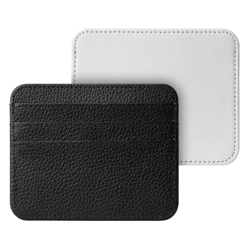 Sublimation Blank Business Credit Card Holder Leather PU Name Card employee's card Case Box Coin Purse For Men Women