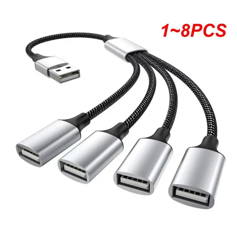 1~8PCS Type C Hub Extensions 4 Port USB Cable Splitter OTG High Speed Transfer Adapter Portable Converter For PC Laptop Macbook