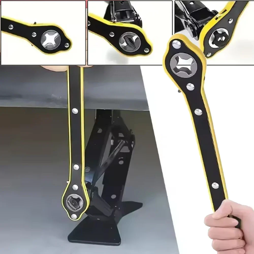 Car Labor-saving Jack Ratchet Wrench Scissor Jack Garage Tire Wheel Lug Wrench Handle Labor-saving Wrench Car Repair Tool