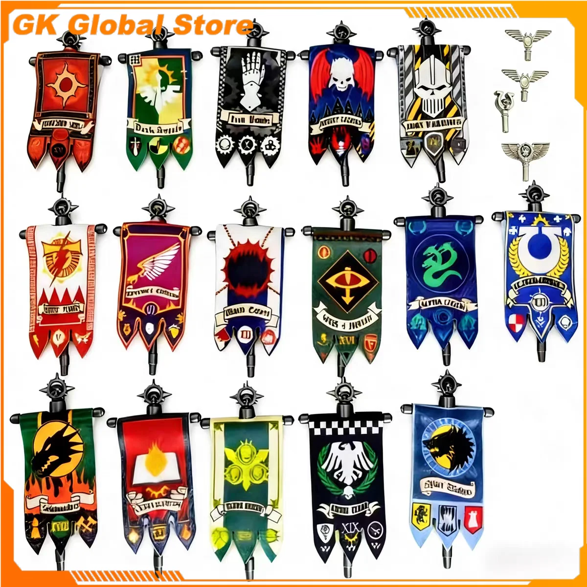 

Баннер для игровых моделей, подходит для минифигурок из строительных блоков 5 см, периферийная модель для сборки, декоративный подарок-игрушка для детей