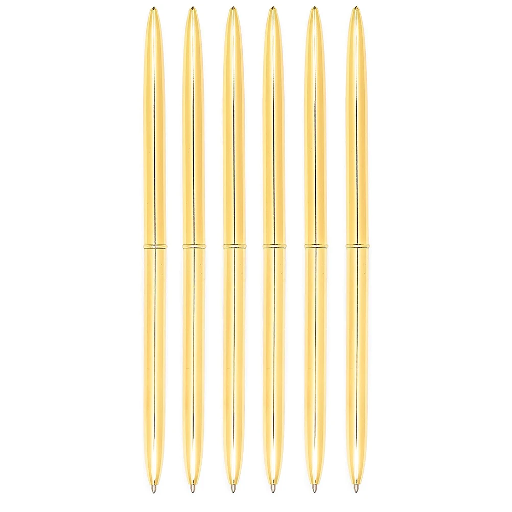 

6 шт. шариковая ручка Роскошные офисные письменные школьные принадлежности Золотые гладкие портативные шариковые ручки долговечность