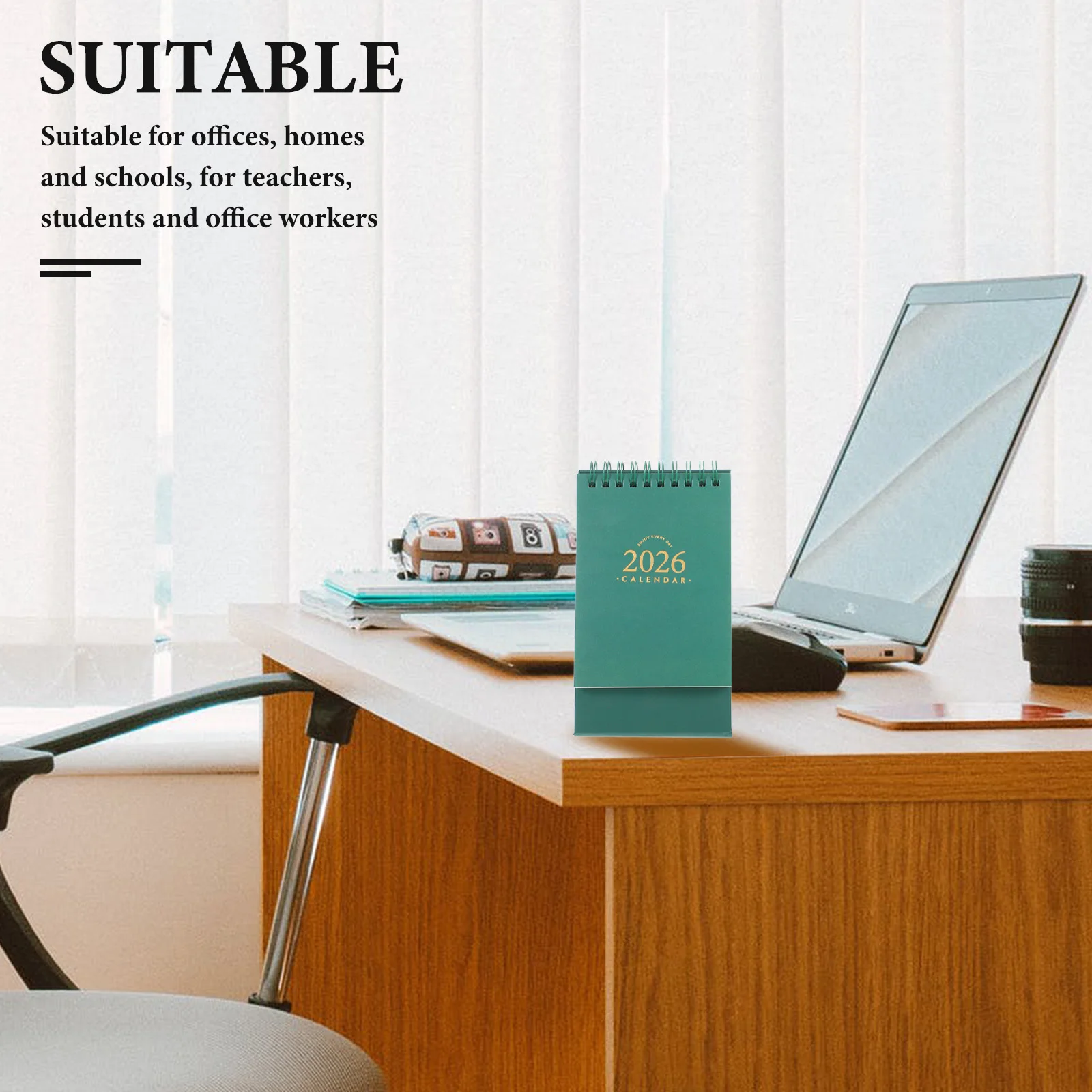 

2026 Desk Calendar Compact Twin-Wire Binding Standing Flip Planner For Home Office School Daily Use Small-Sized Desktop