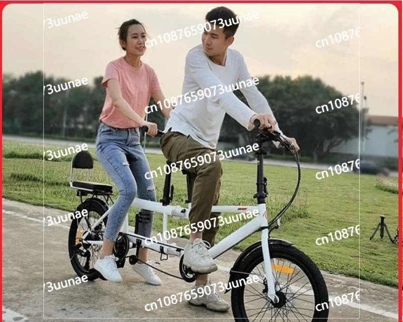 Couple Double Bicycle Double Bicycle Father and Son Parent-child Two-person Folding Three-person Travel Sightseeing Ride