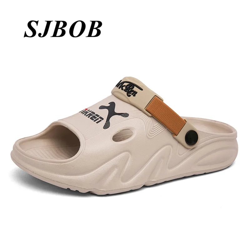 

Summer Khaki Man Flat Sandals Light Soft Comfortable Men's Clogs Shoes Anti-Slip Outdoor Beach Sandals For Men Sandalias Hombre