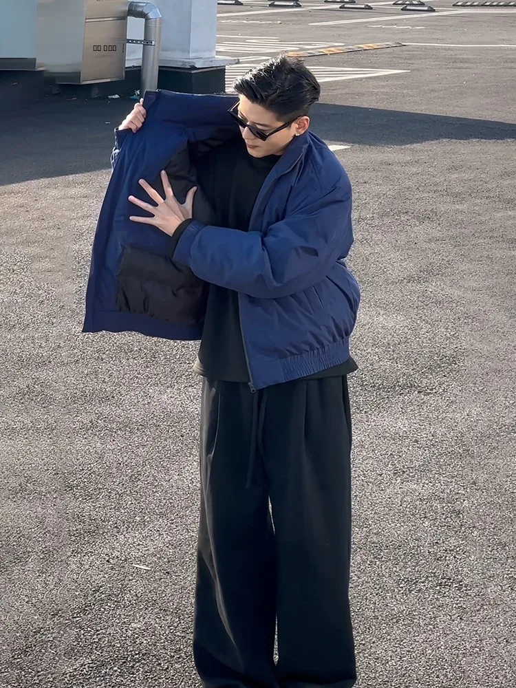 

Trendy Cleanfit ort Thiened Flight Jaet Cotton Workwear for Men in Winter k Blue Polyester Fiber Warm Casual Coat