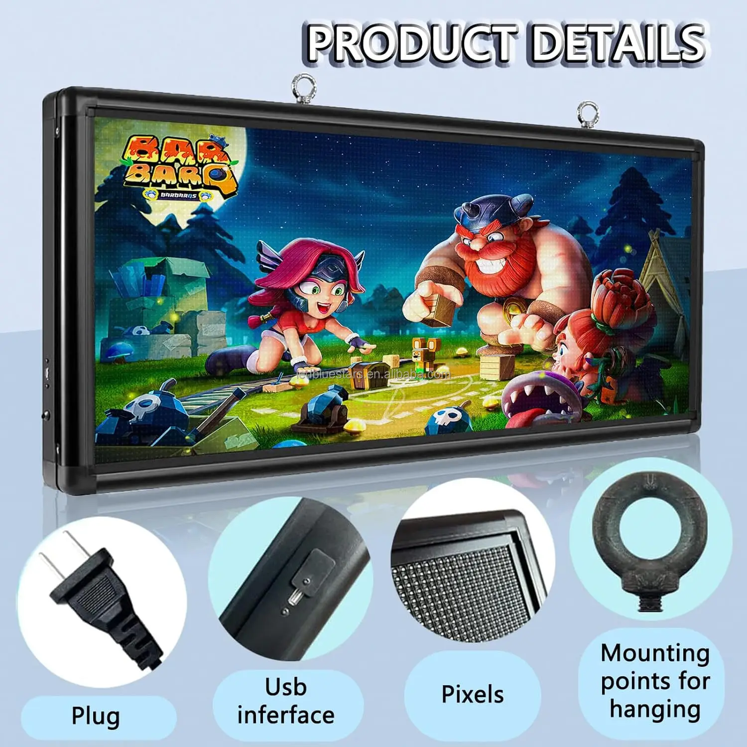 US 110V P10/P5/P6 Light Emitting Diode Display Panel Signage Restaurant Store IP65 Shopping Center Programmable Mobile