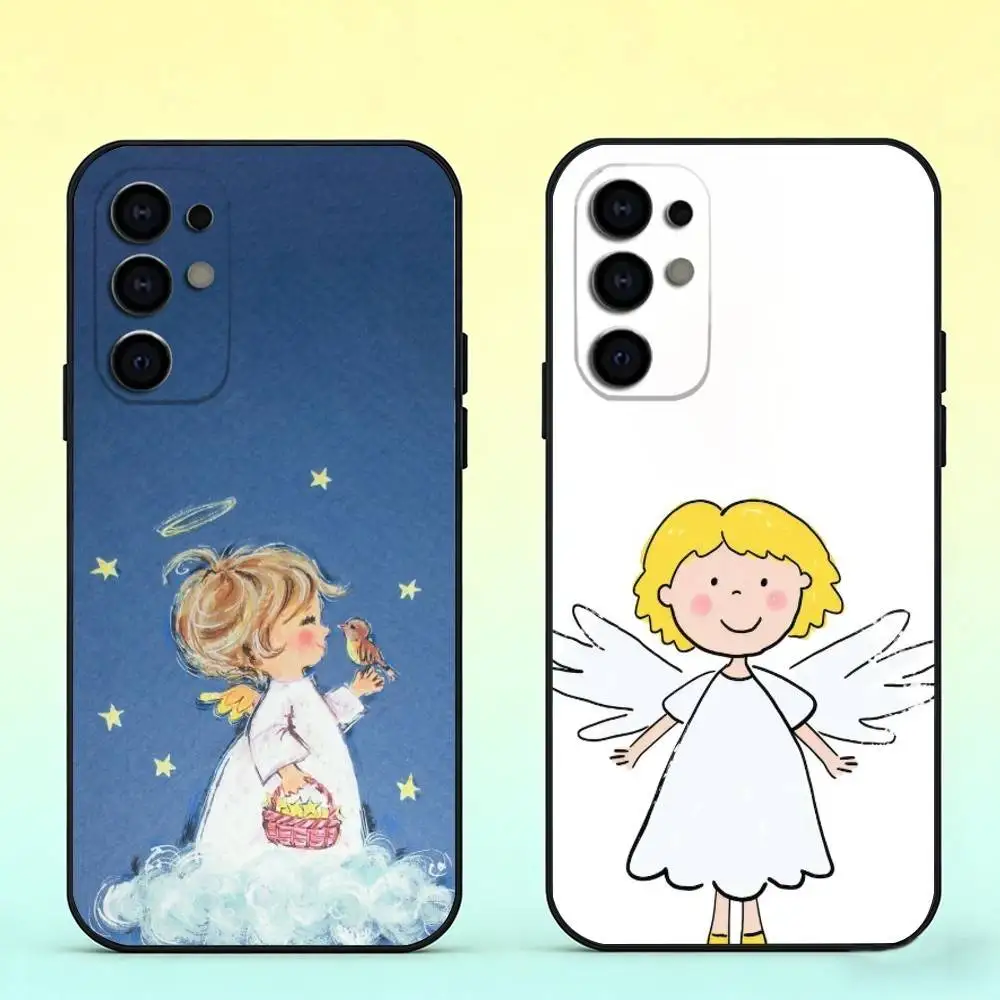 Healing Little Angel Phone Case For Samsung S25,S24,S21,S22,S23,S30,Ultra,S20,Plus,Fe,Soft Silicone Black Cover