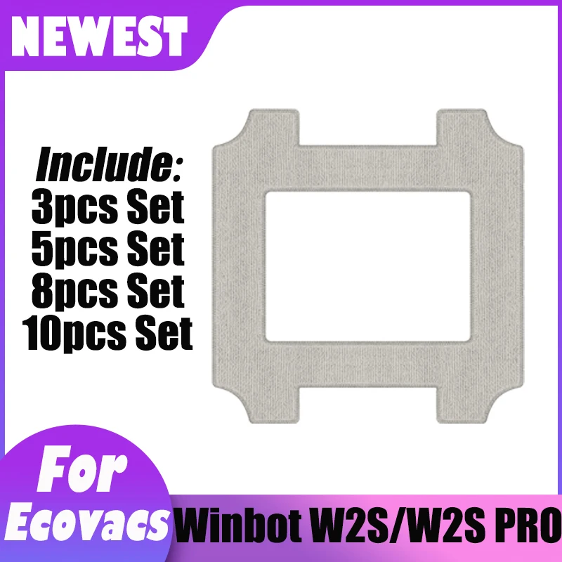 Mops Cloth Kit for Ecovacs Winbot W2S Pro Replacement Window Rag Mop Pads for Robot Vacuum Cleaner Accessories Cloth Set