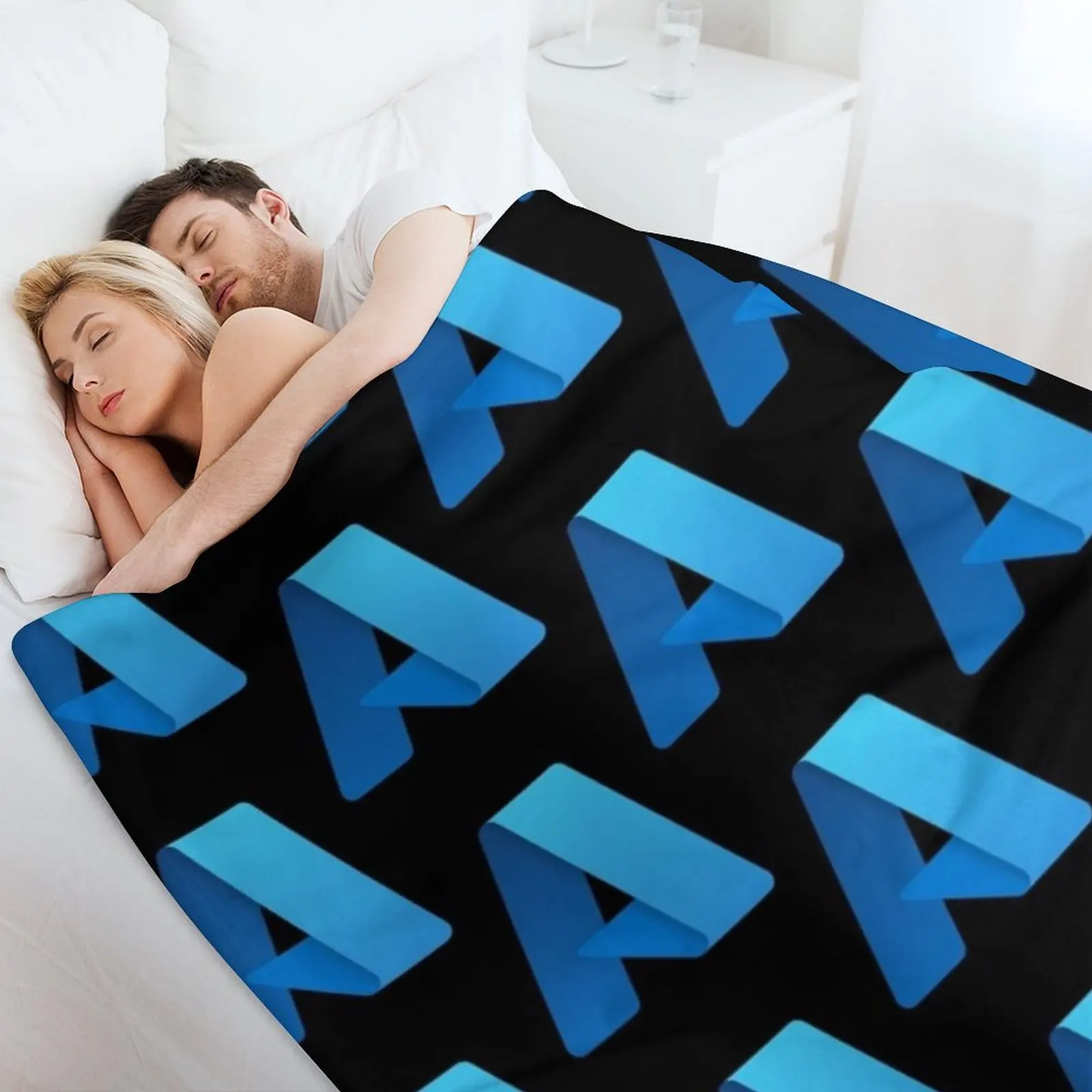 بطانية رمي بشعار Microsoft Azure 2021، بطانية رمي فاخرة للنوم، بطانيات منقوشة للسرير