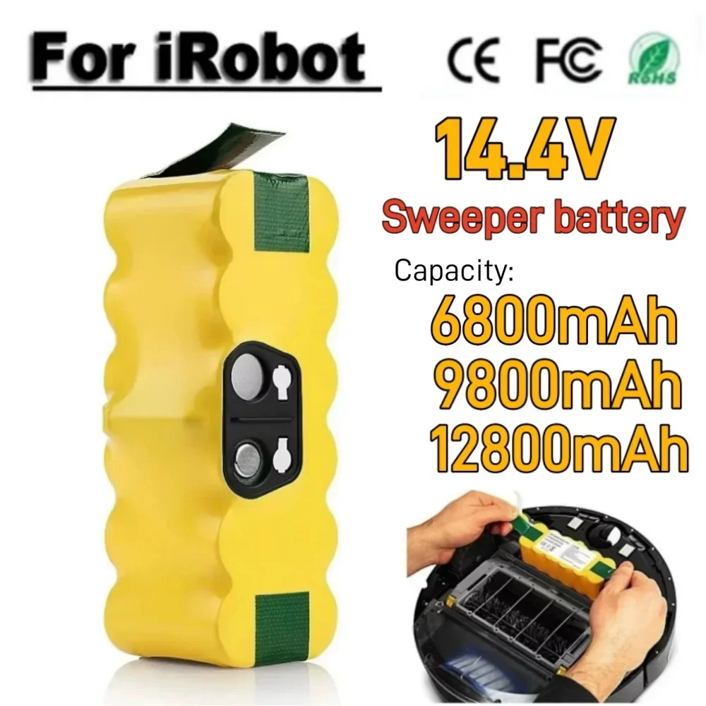 

14.4V 6.8/9.8/12.8Ah For iRobot Roomba Battery 500 600 700 800 900 595 620 650 780 890 Battery For Roomba Vacuum Cleaner Battery