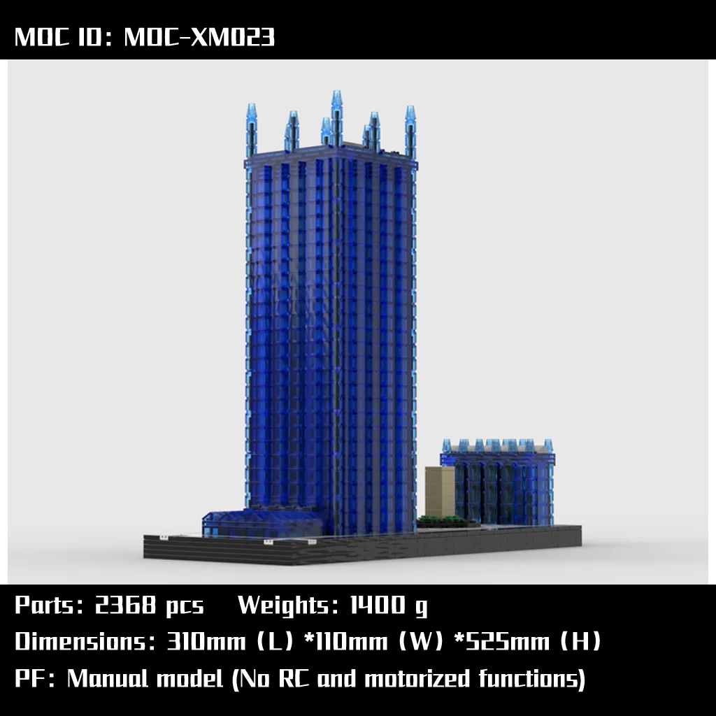 MOC-XM023 PPG Place at 1/650th Scale Model With PDF Drawings Building Blocks Bricks DIY Toys Birthday Christmas Gifts