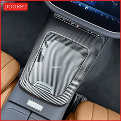 For Mercedes Benz E Class W214 Car Center Console Carbon Fibre Panel Cover Trim Panel Frame Interior Modification Accessories