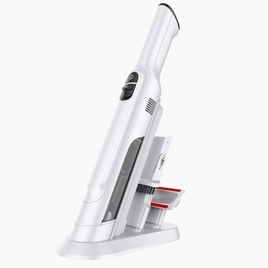 

Handheld Vacuum Cordless, Lightweight 1.4lb with Powerful Suction, Charging Dock, Single Touch Empty and Detachable Dust Cup (Cr