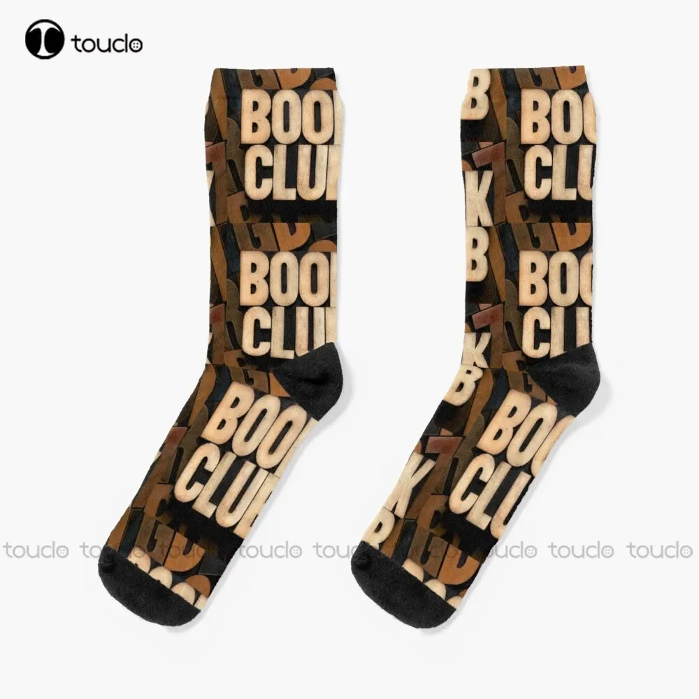 Book Club Socks White Socks Fashion Creative Leisure Funny Art Abstract Oil Painting Socks Comfortable Best Girls Sports 1Pair