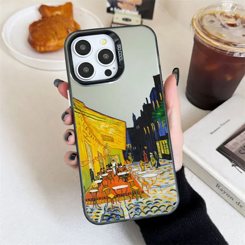 Van Gogh Oil Painting Sunflower Coque For iPhone 16 Pro Case 14 11 13 15 Pro Max 12 Mini XS 16 Plus Phone Cases Shockproof Cover