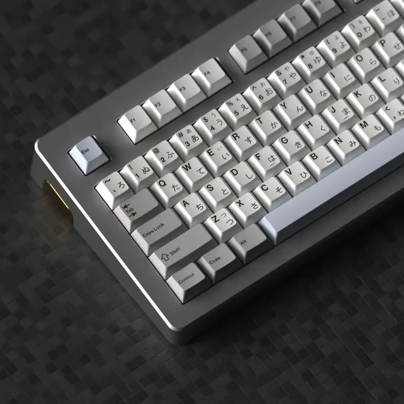 

Light gray and white piano music Japanese PBT sublimation Original height 68 980 87 Customized keycaps