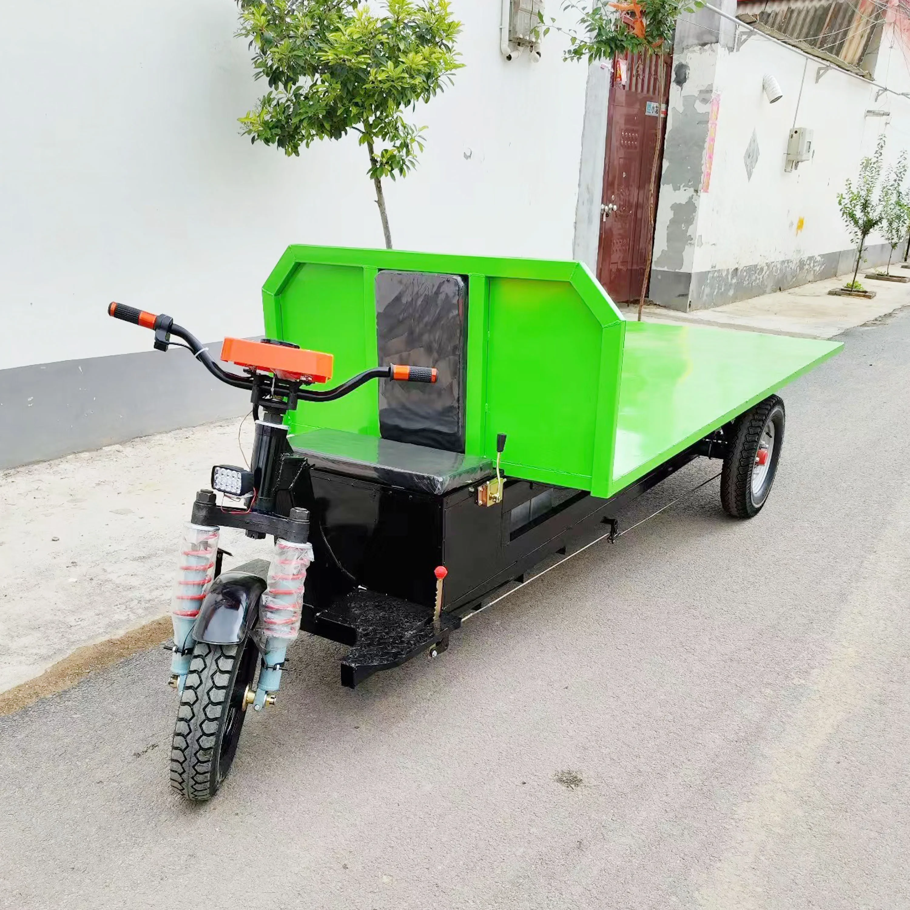 

For Easy To Operate Collapsible Hand Push Electric Four-wheel Flat Car Can Ride The Load Backwards To Pull Goods
