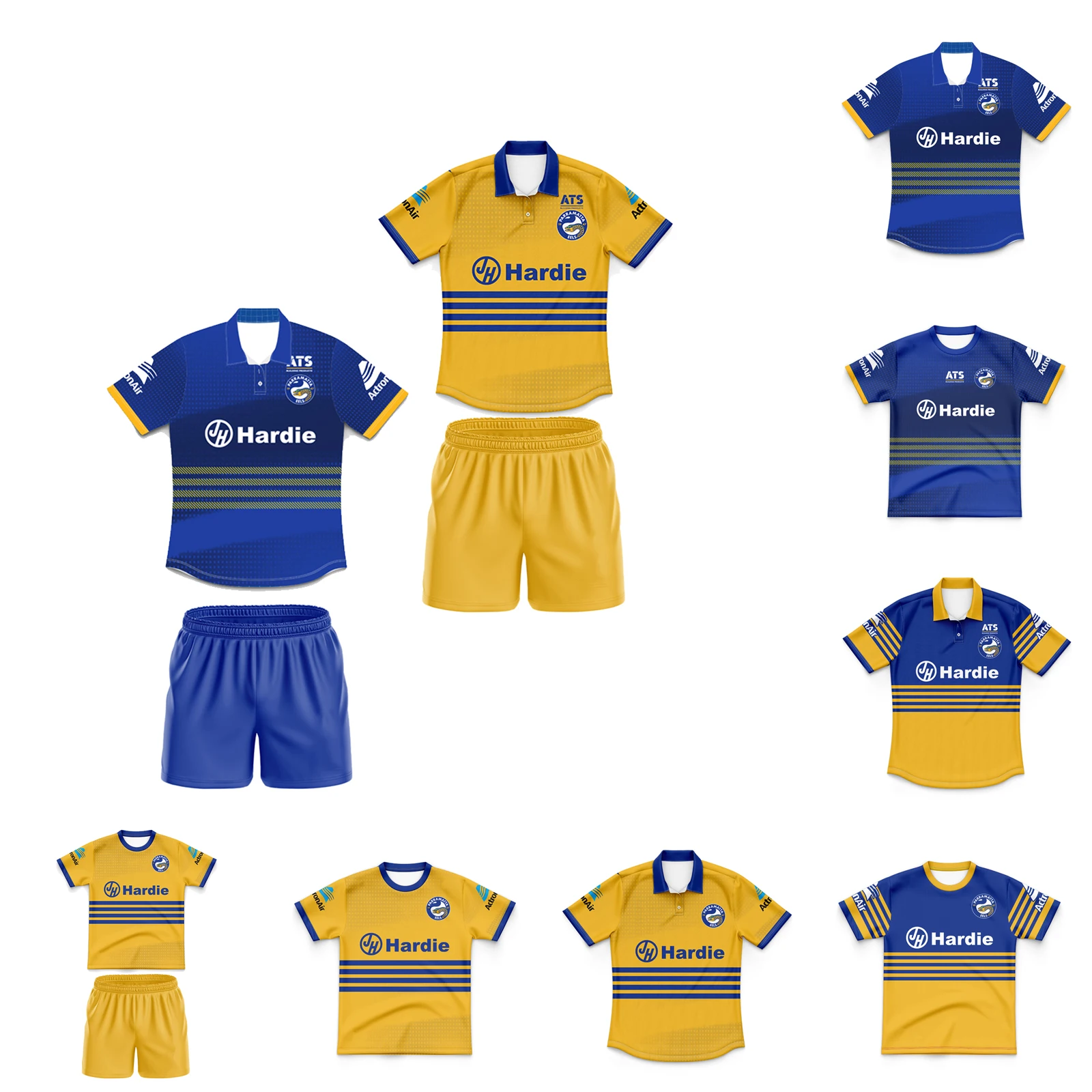 

Детские реплики джерси для регби Eels Kids 2025/на выезде/Heritage, детские комплекты на заказ