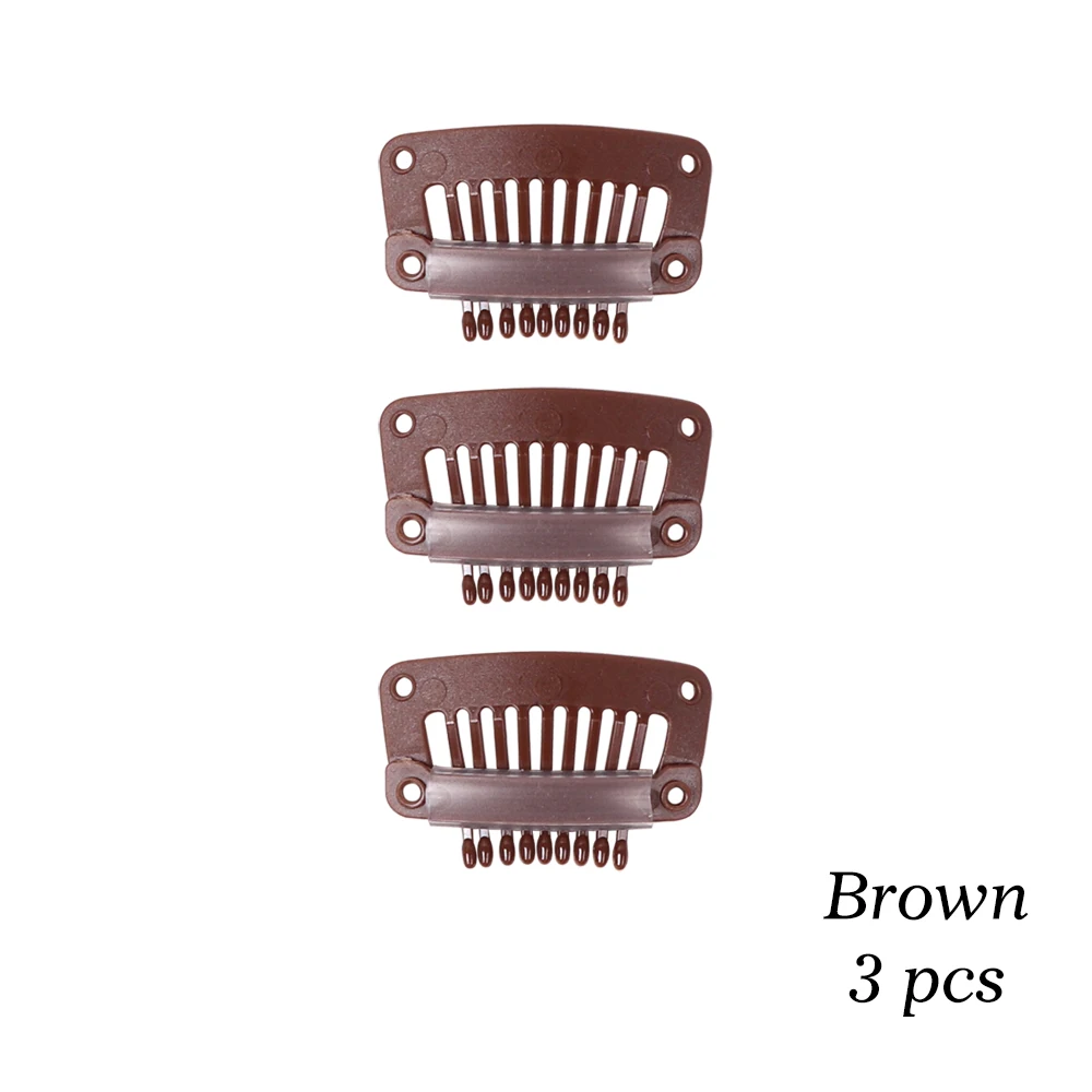32mm Black Plastic Wig Clips, Snap Clips for Hair Extensions