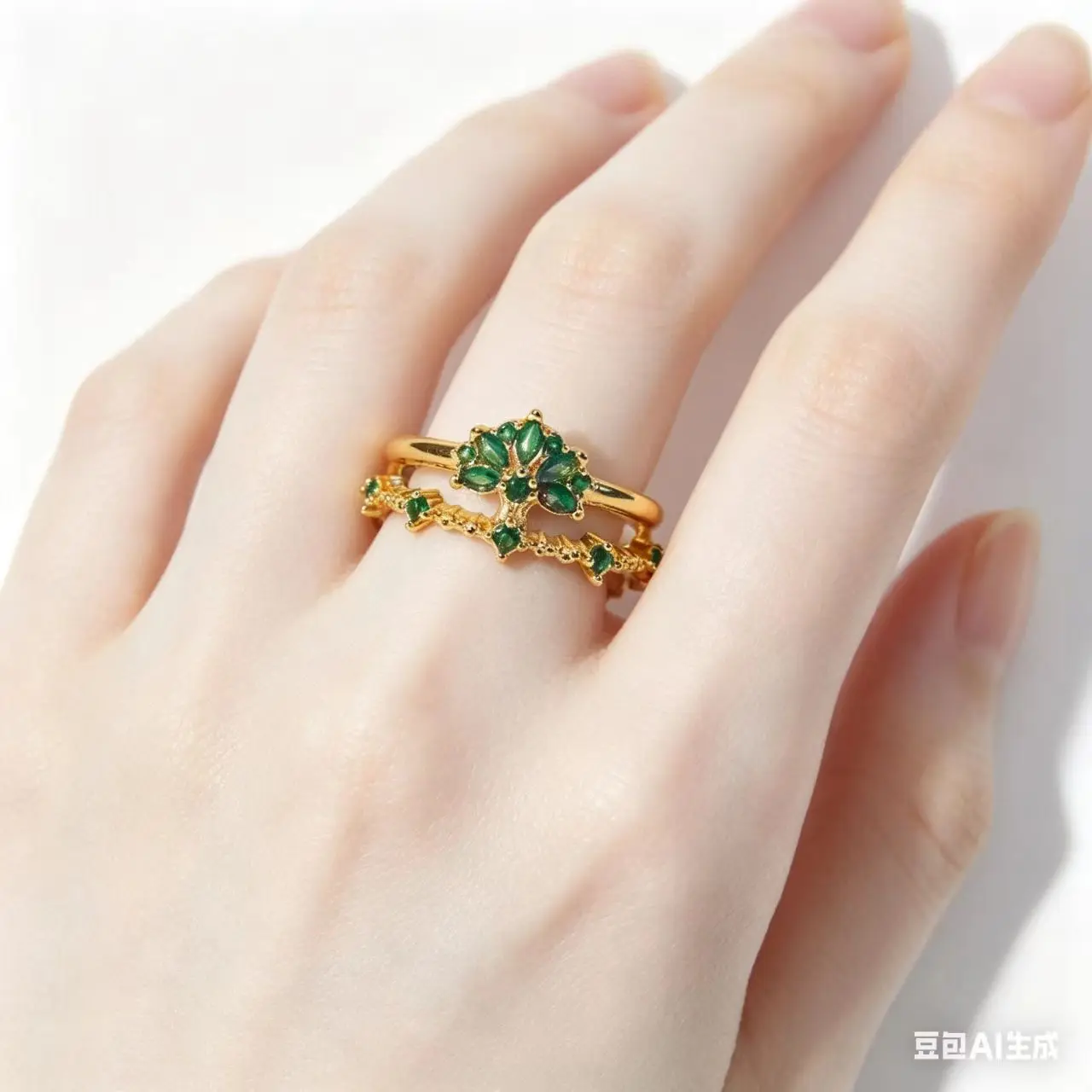 New Cute Colorful Zircon Amusement Park Women's Ring Castle Vegetable Ring Fashion Jewelry