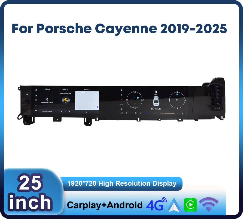 Krando 24.6 inch Dual Touch Screen  Auto Car Radio Stereo Carplay DSP Multimedia for PorscheCayenne 2019-2025 LHD Navigation GPs
