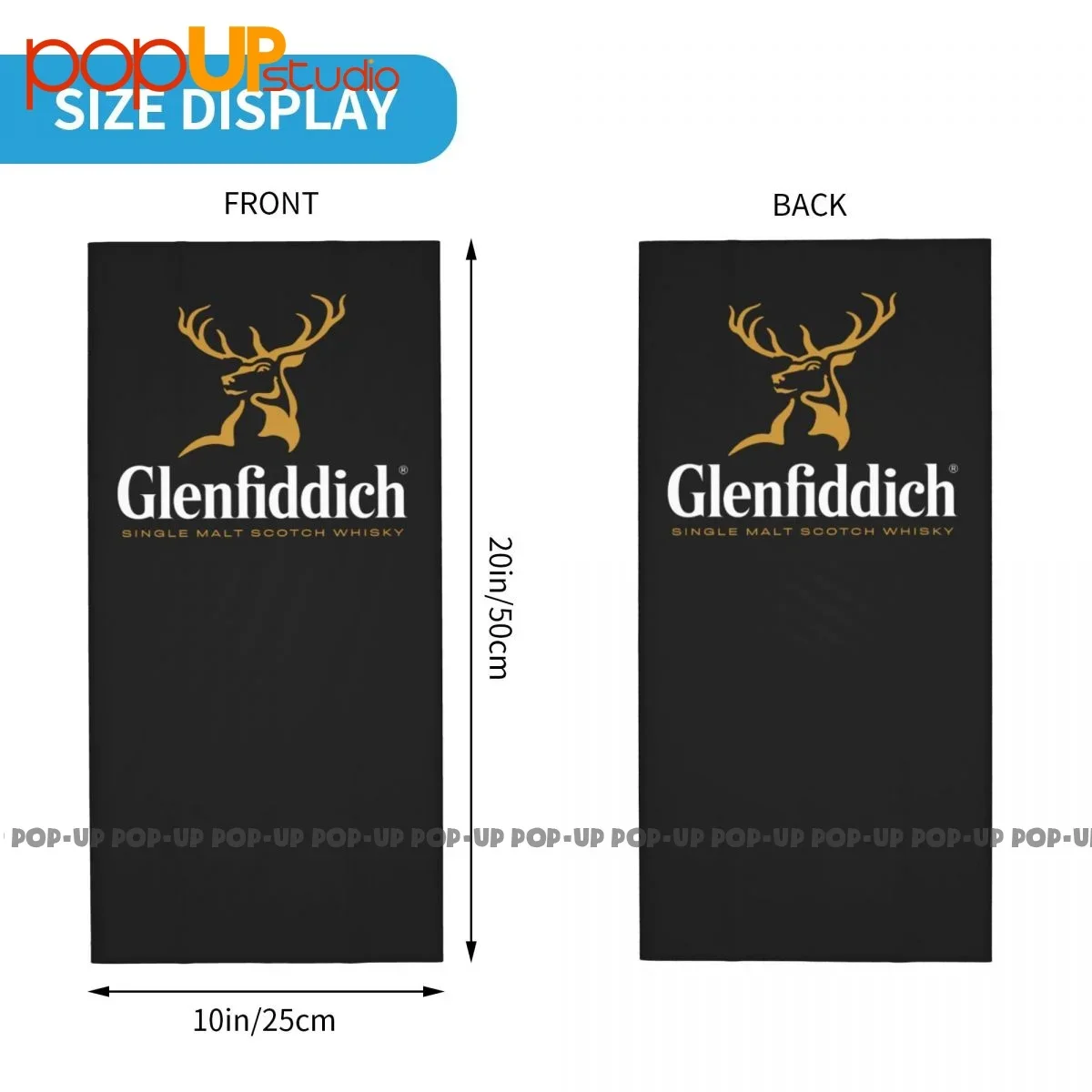 Glenfiddich Single Malt 1887 Scotch Whisky Alcohol Neck Gaiter Bandana Scarf Face Mask