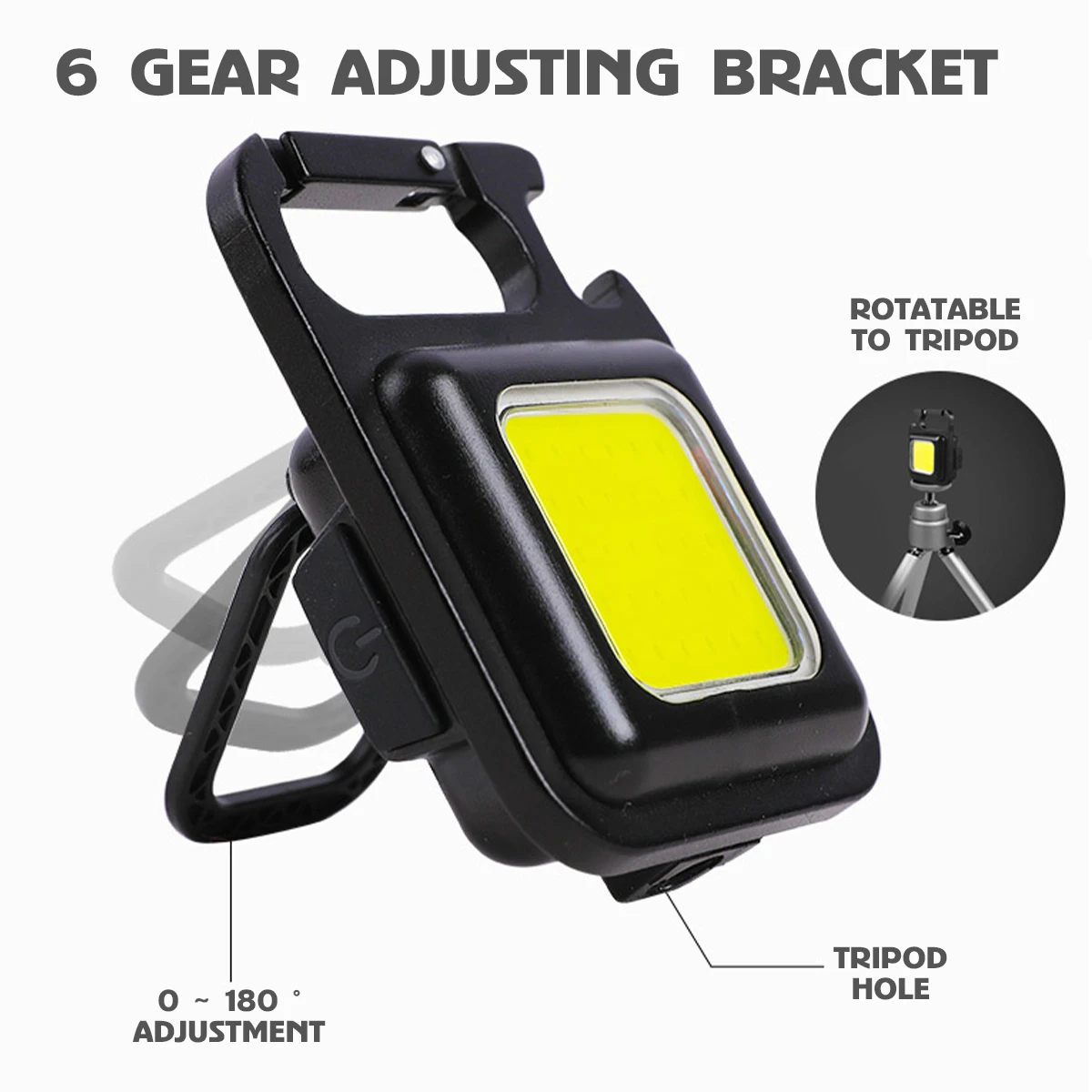 NEW COB Work Light 4 Modes LED Repairing Light 500mAh USB Rechargeable Camping Light with Hanging Hook IPX4 Waterproof
